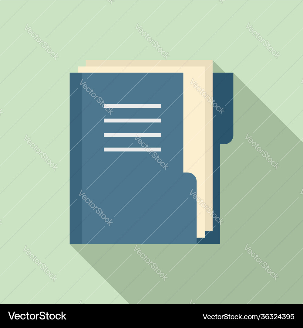 Office manager doc folder icon flat style Vector Image