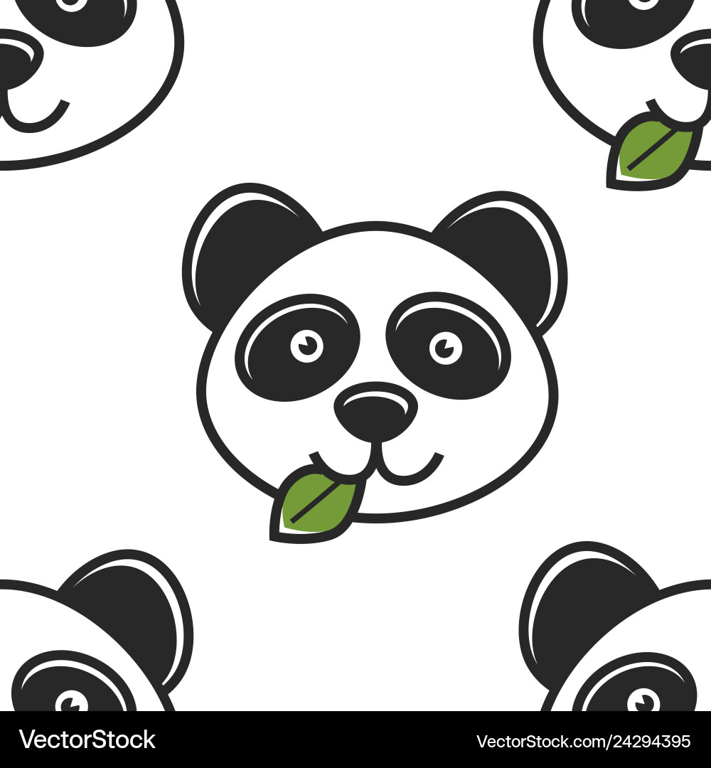 Panda mit Blatt im Mund nahtlose Muster chinesische Panda mit Blatt im Mund nahtlose Muster chinesische vektorbild