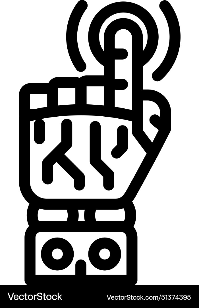 Pointer robot hand gesture line icon Pointer robot hand gesture line icon vector image