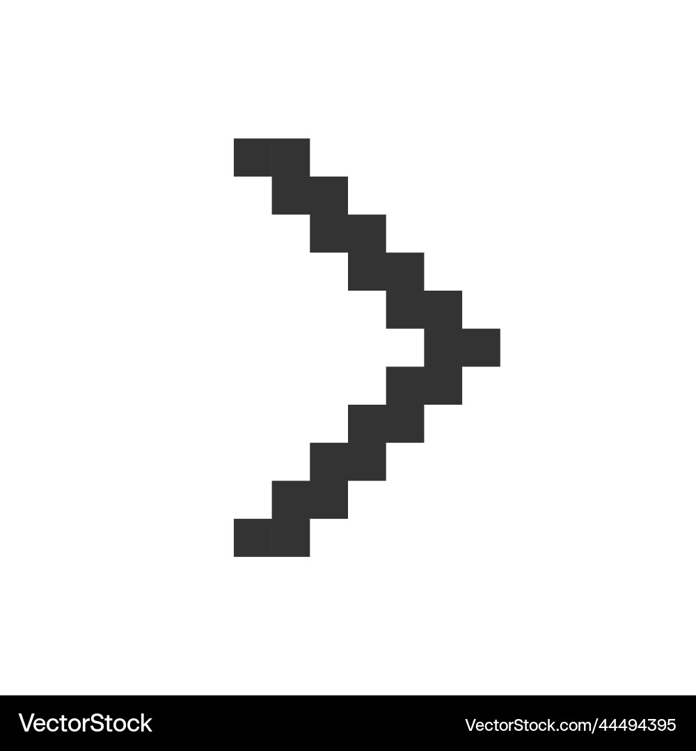 Right arrow pixelated ui icon Vector Image