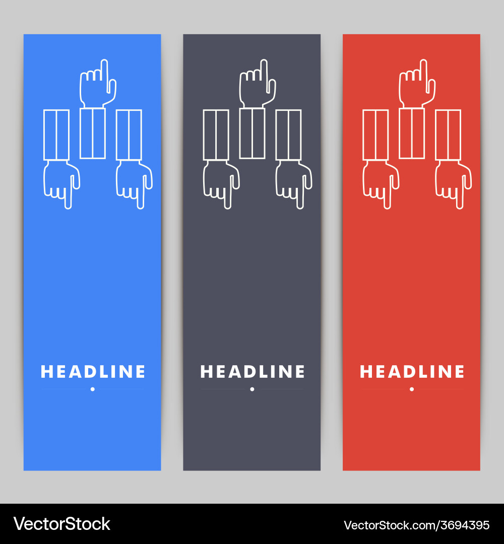 Set of hand with index finger vector image