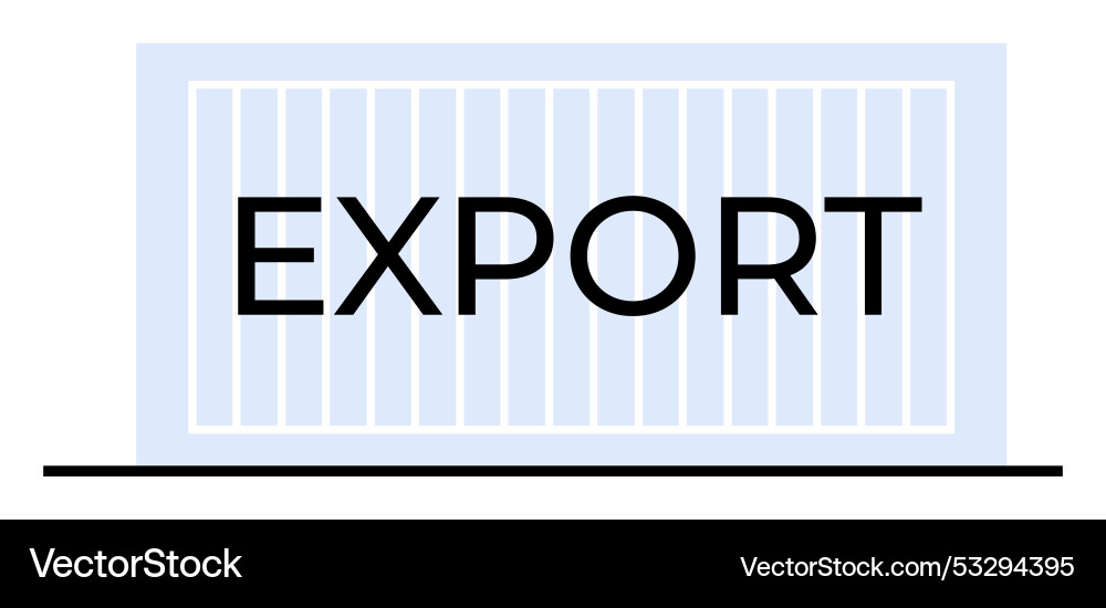 Shipping container with export text symbolizing Shipping container with export text symbolizing Vector Image
