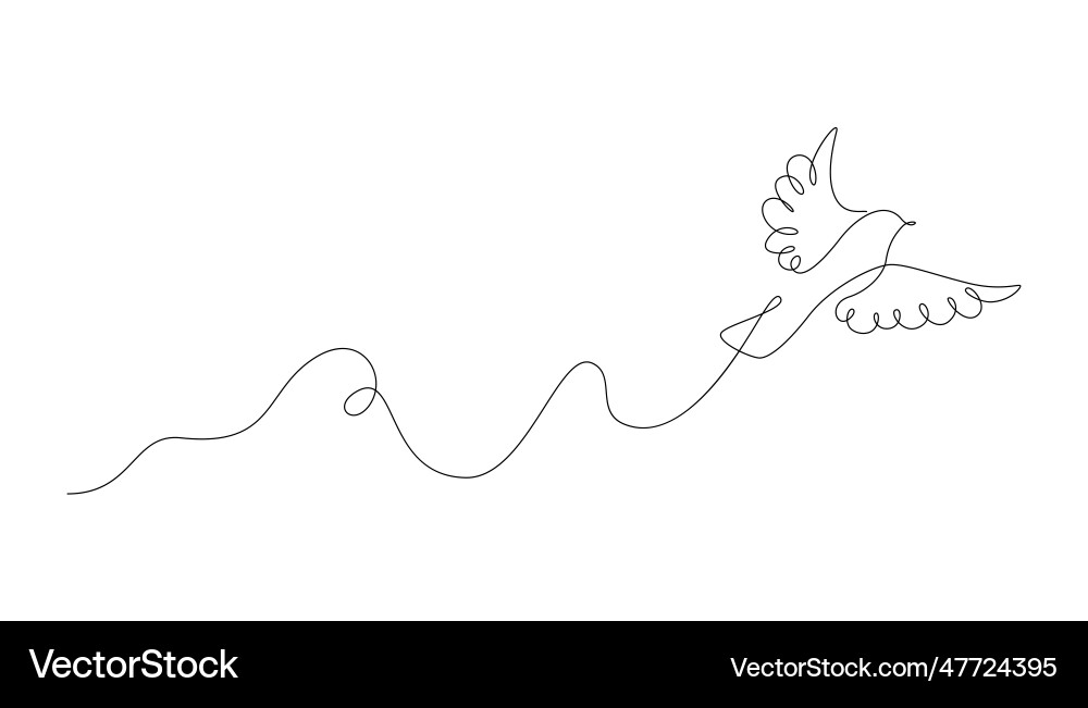 Single Line Vogelzeichnung Vektorbild