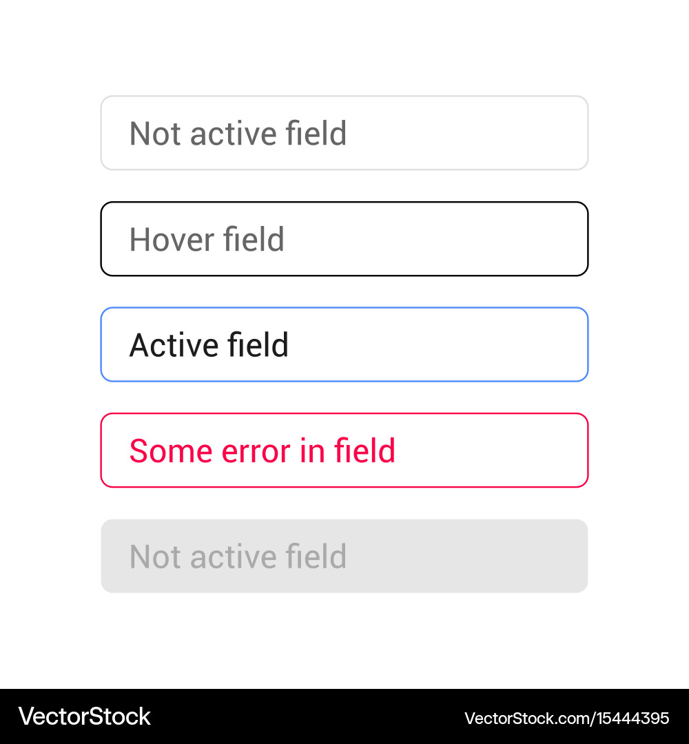 Text input set states of fields vector image