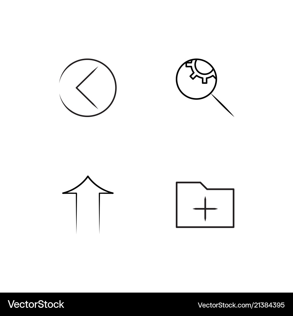 Time linear icons set simple outline vector image