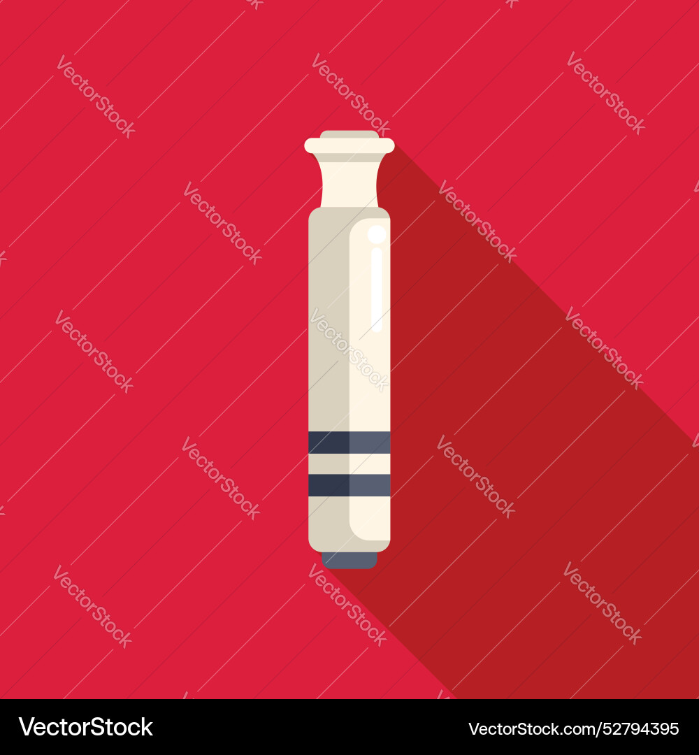 White pool cue stick lying on a red table Vector Image
