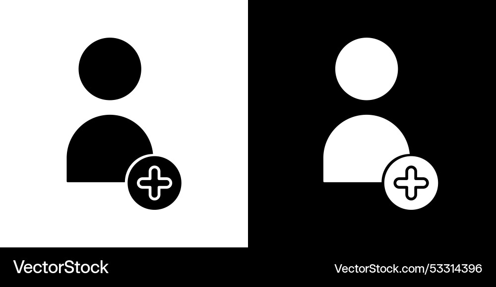 Add a new user icon isolated flat in outline Add a new user icon isolated flat in outline vector image