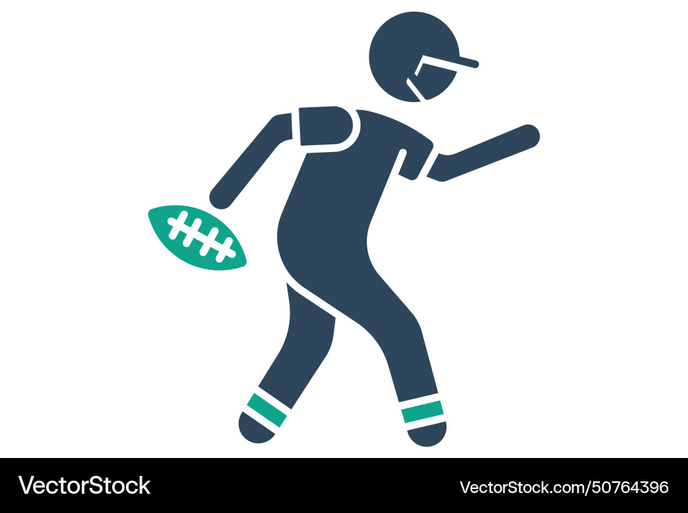 American football icon player American football icon player vector image