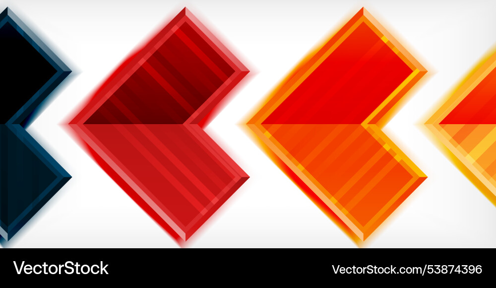 Arrow symbols created with 3d effects and line vector image