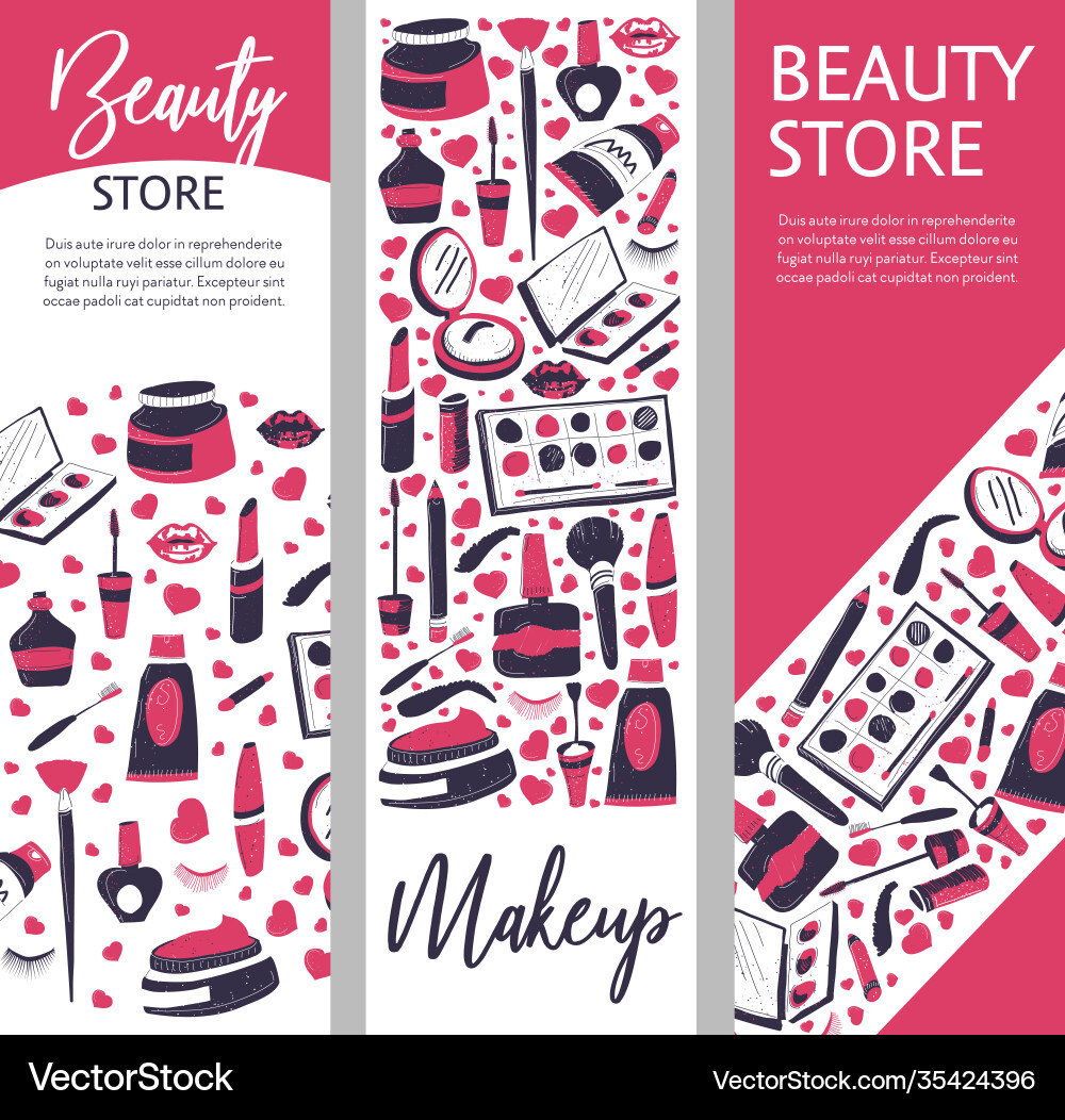 Beauty store and makeup products for women Beauty store and makeup products for women vector image