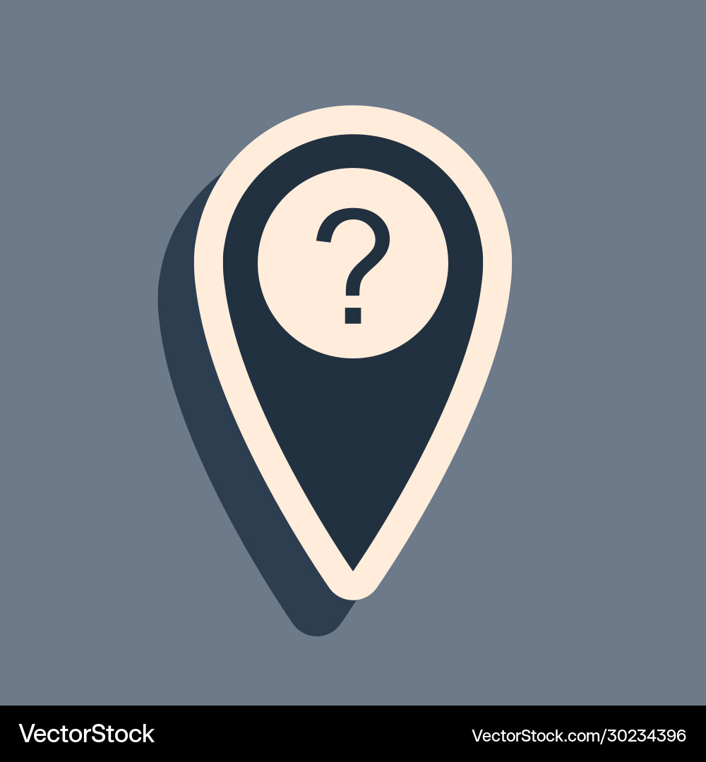 Black map pointer with question symbol icon Black map pointer with question symbol icon vector image