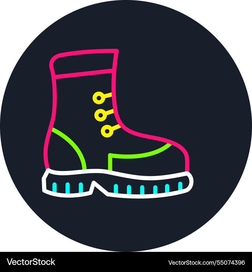 Boot line multi color icon Vector Image