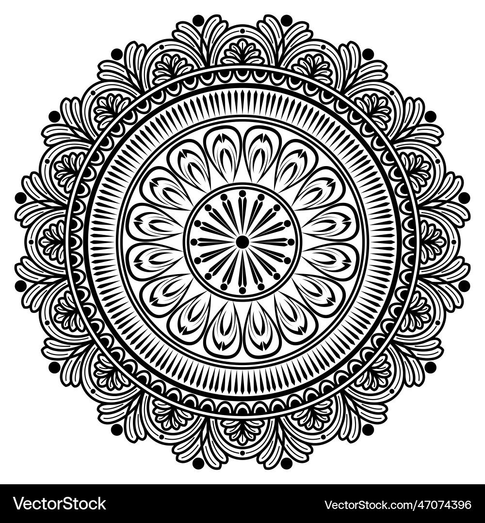 Circular pattern in the form of a mandala Vector Image