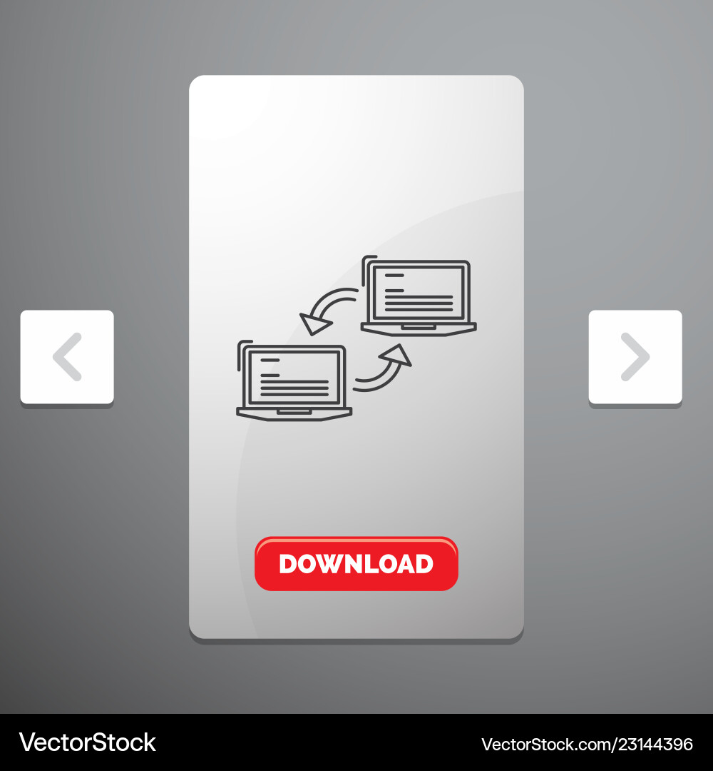 Computer connection link network sync line icon vector image
