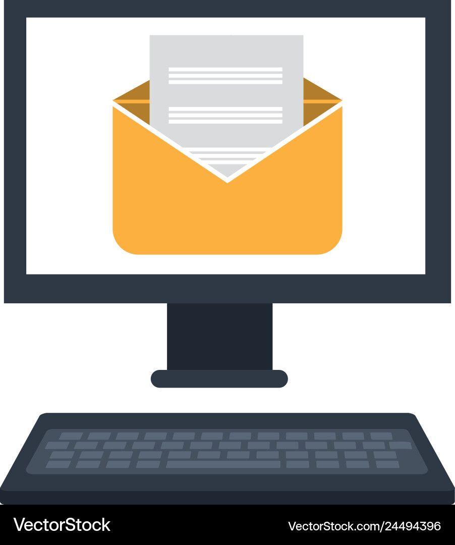 Computer desktop with envelope Computer desktop with envelope Vector Image