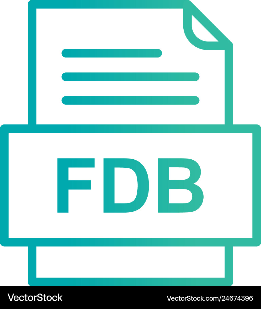 Fdb file document icon vector image