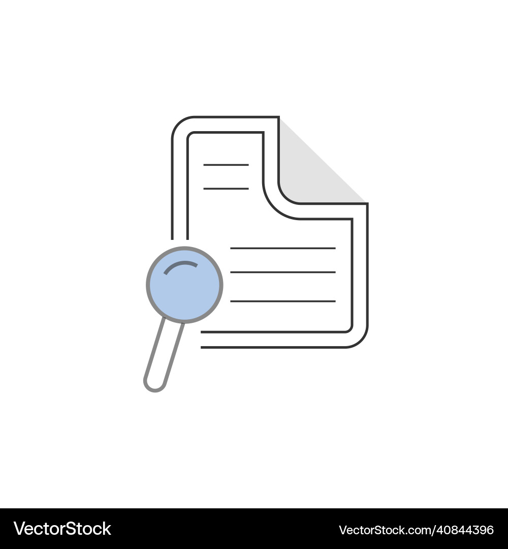 File search icon document page with magnifier File search icon document page with magnifier vector image