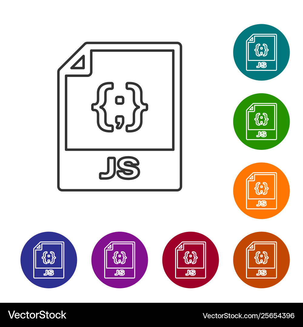 Grey js file document icon download button Grey js file document icon download button Vector Image