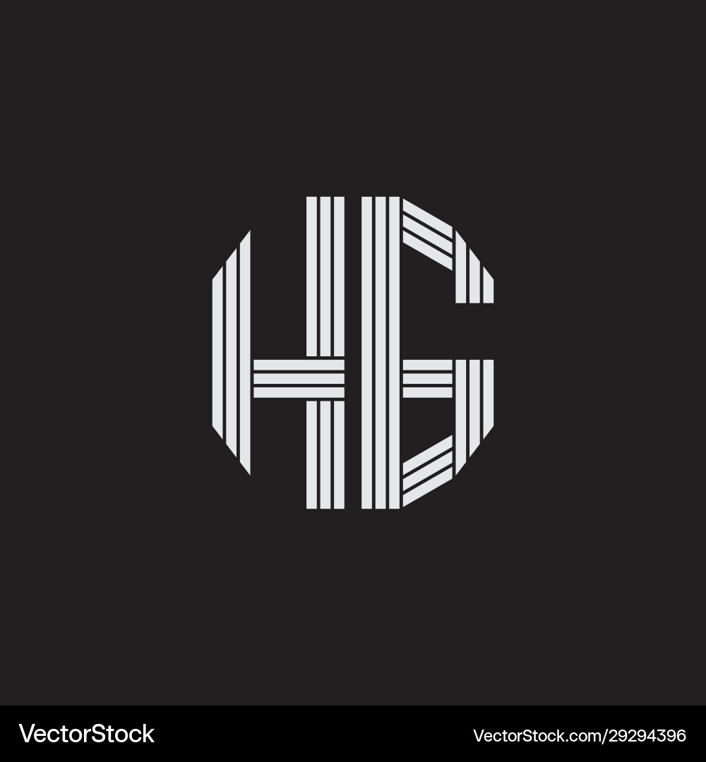 Hg logo monogram with outline style linked Vector Image