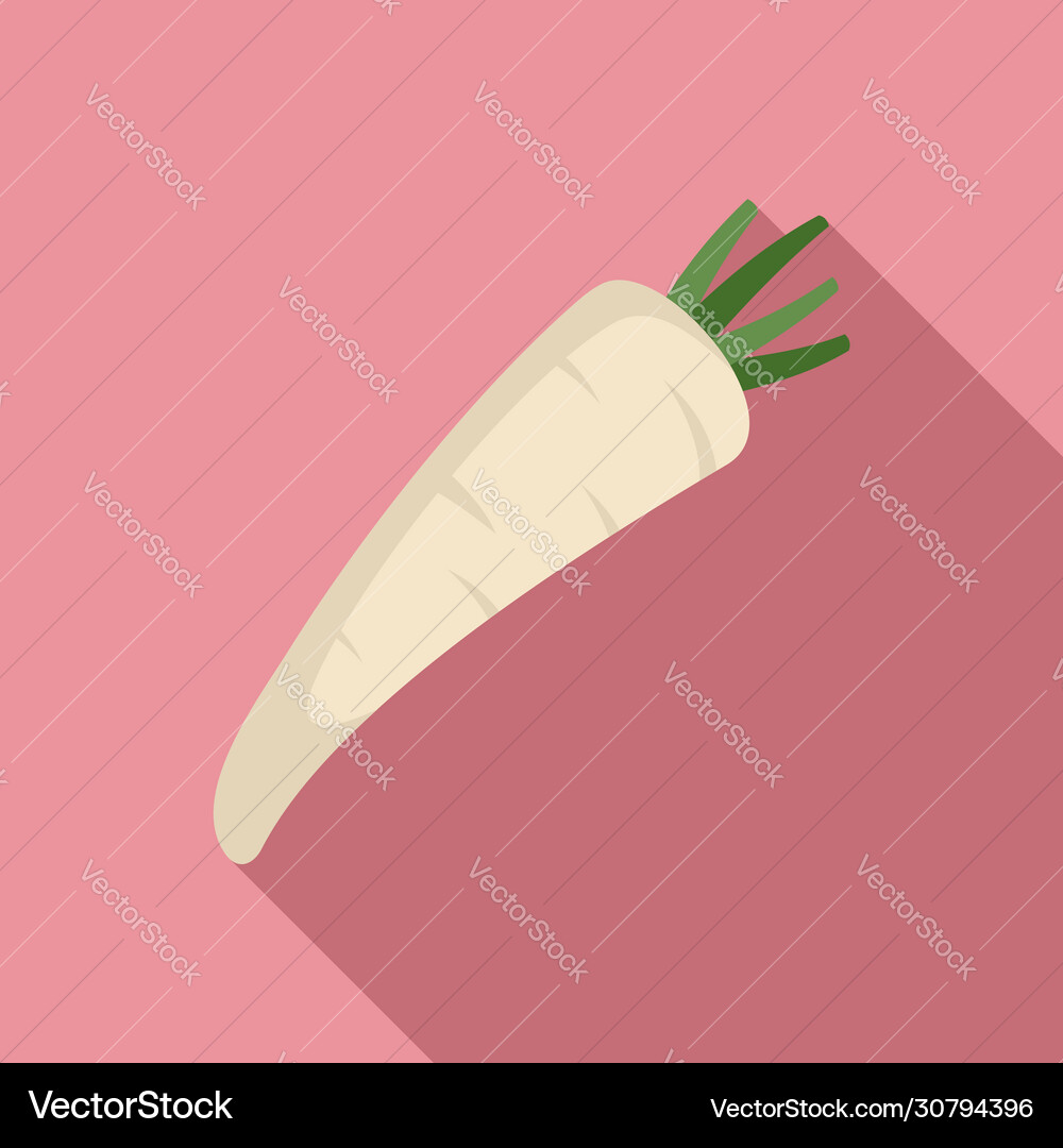 Ingredient parsnip icon flat style Ingredient parsnip icon flat style vector image