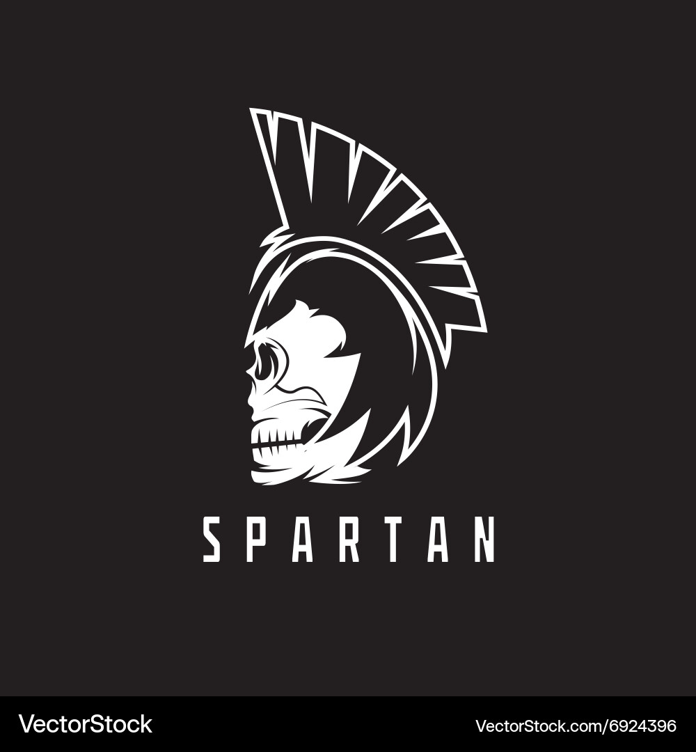 Old vintage antiques skull spartan warrior design Vector Image