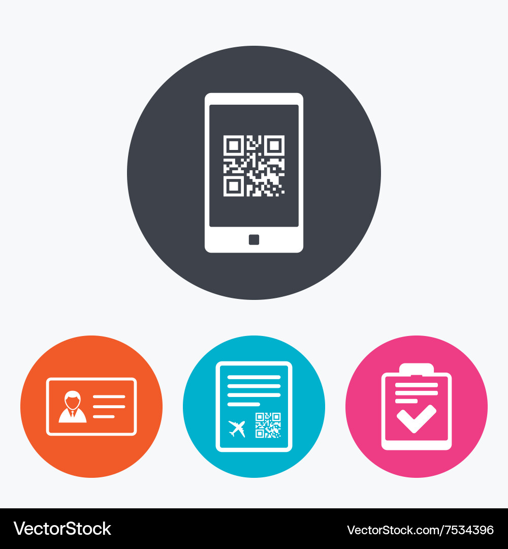 Qr scan code icon boarding pass flight sign Vector Image