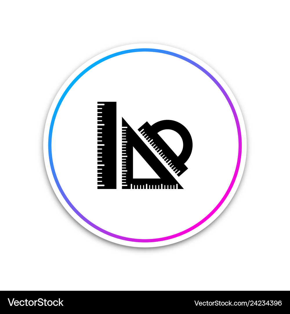 Set ruler triangular and protractor icon vector image