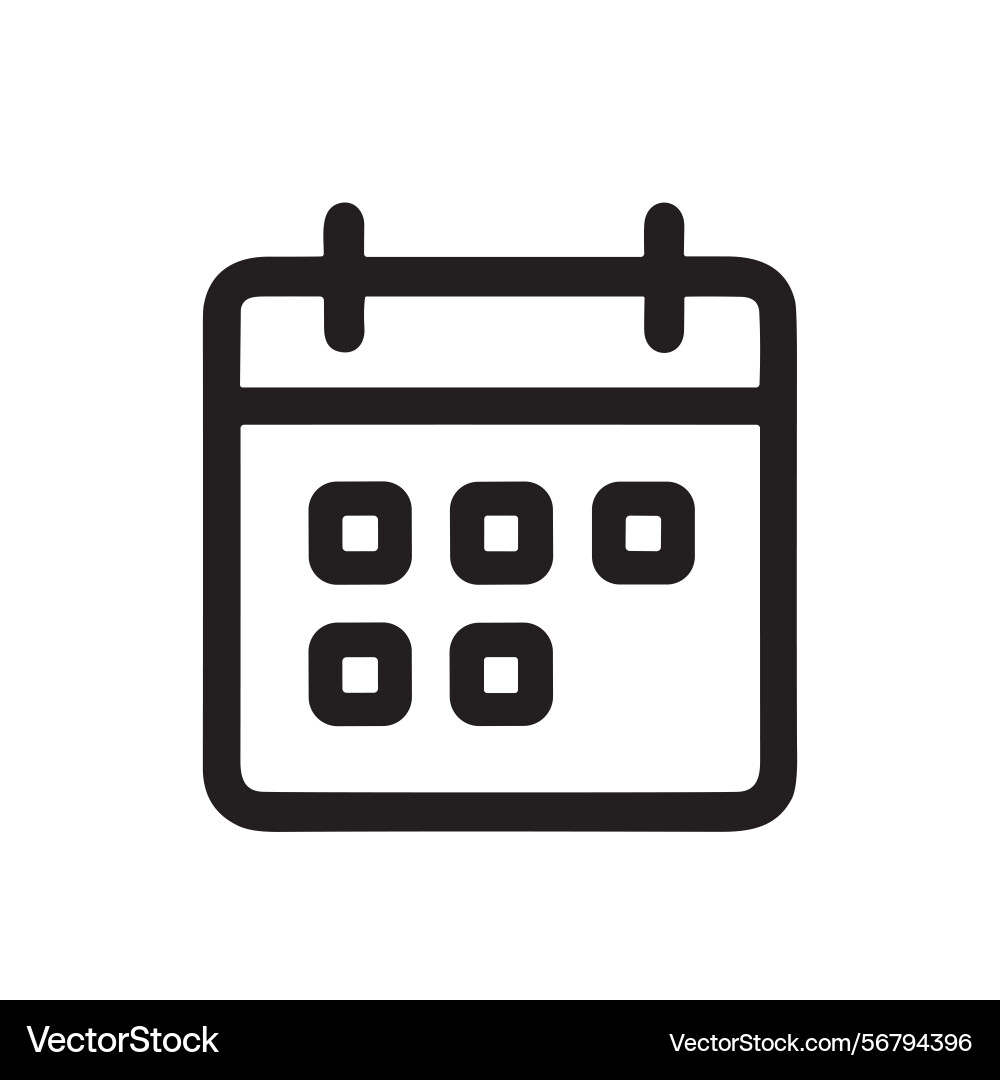 Simple line calendar date event schedule Simple line calendar date event schedule Vector Image