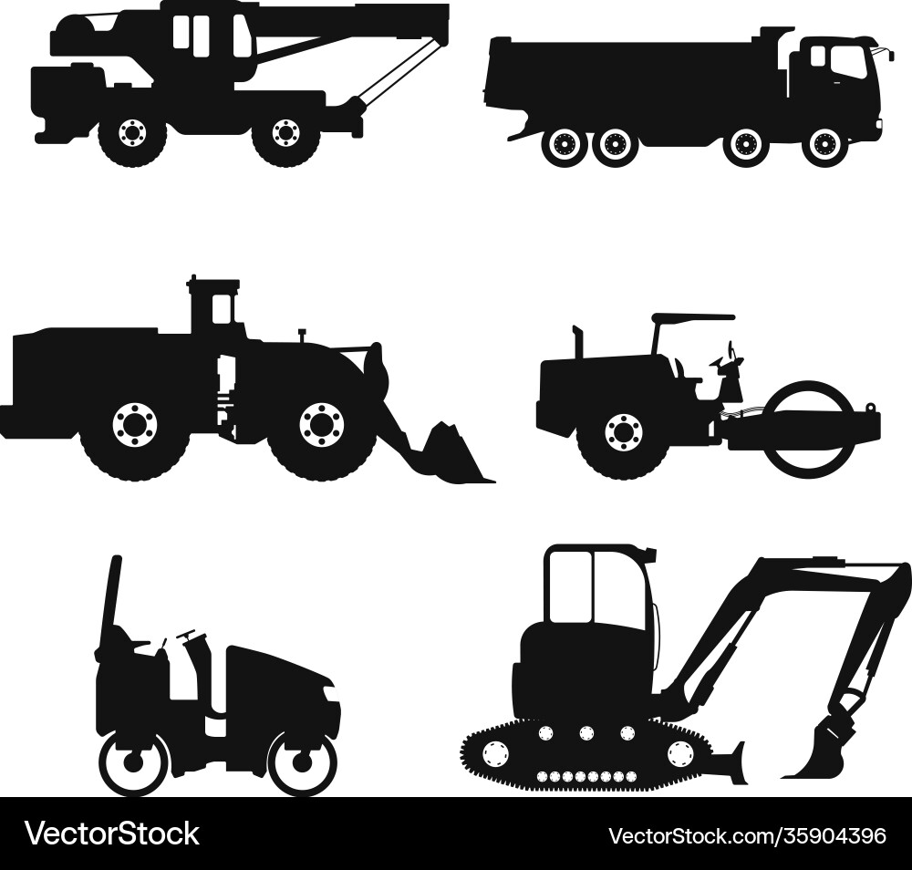 Special machinery set construction equipment Special machinery set construction equipment vector image