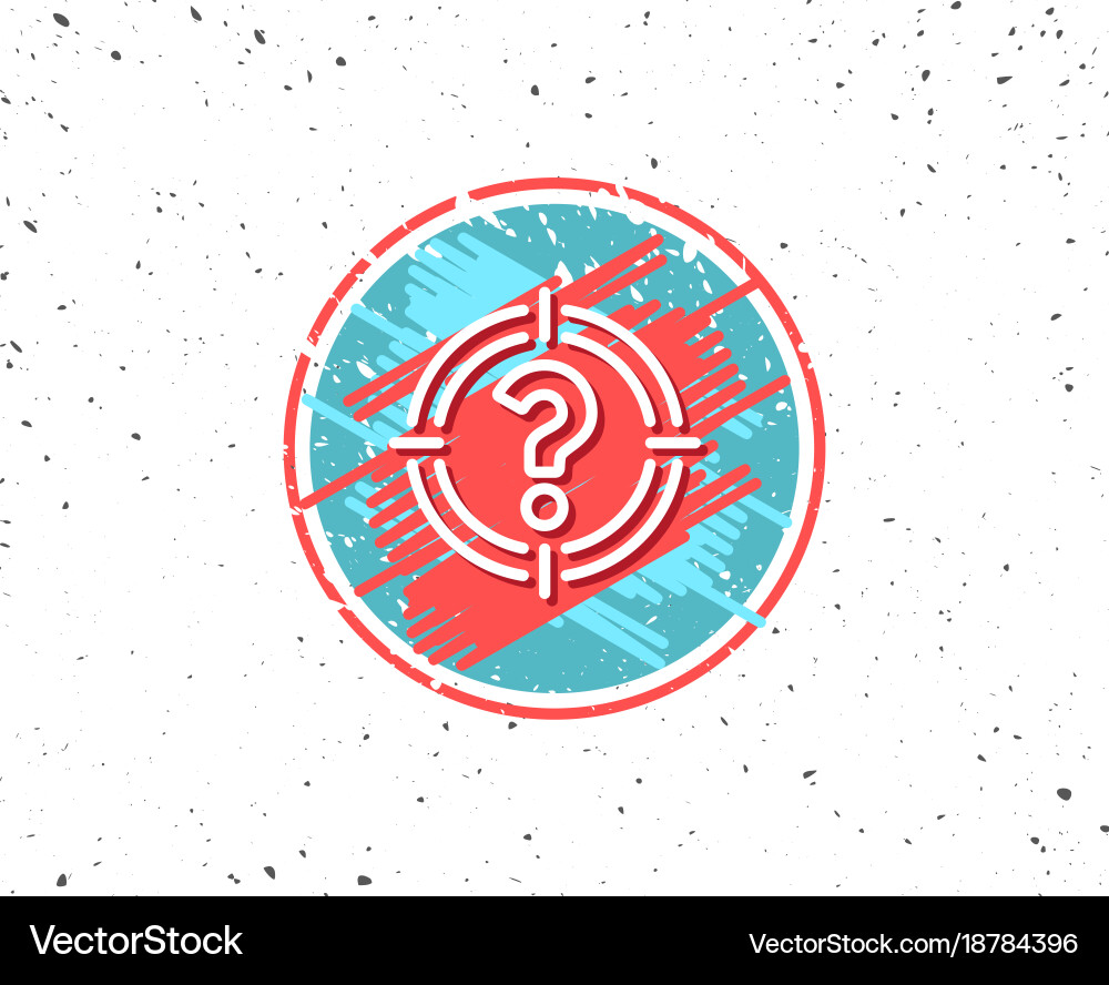 Target with question mark line icon vector image