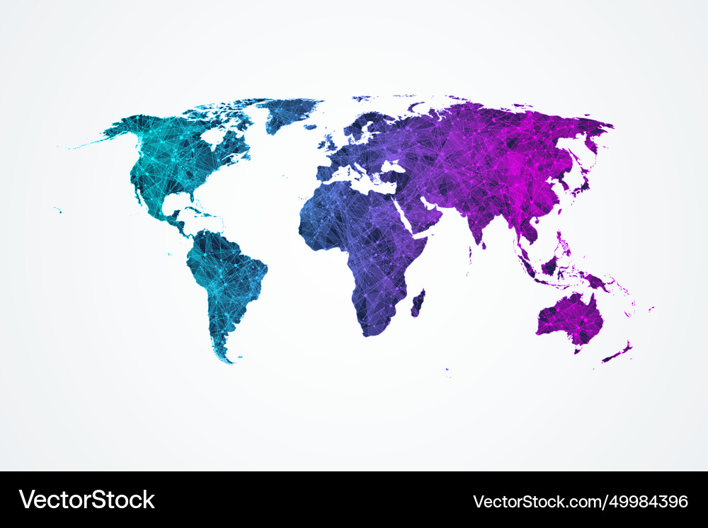 World map with connections dots and lines World map with connections dots and lines vector image