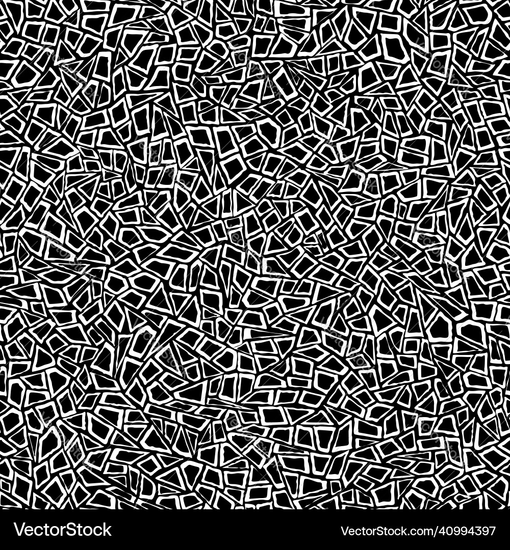 Abstract seamless pattern of monochrome polygons Vector Image