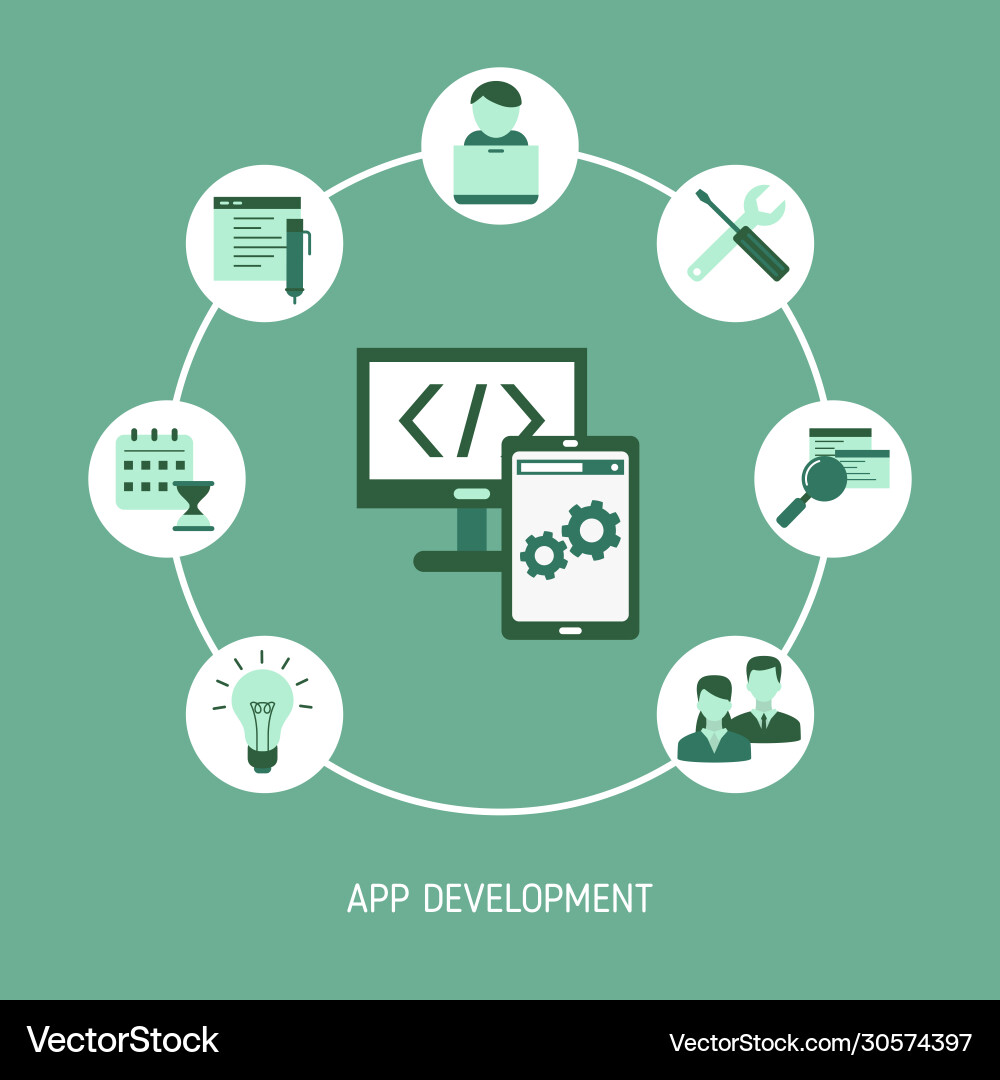 App development and design concept vector image