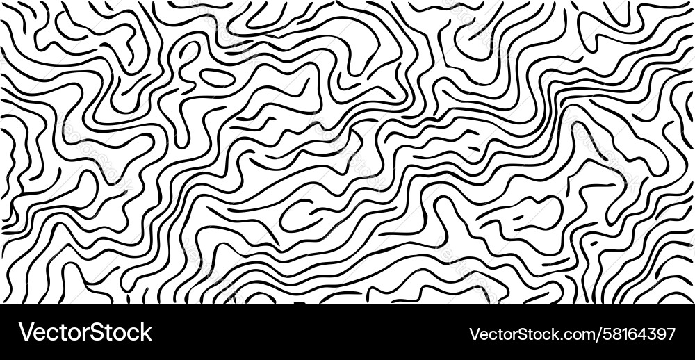 Black Linear Wave Abstract Pattern Vector Image