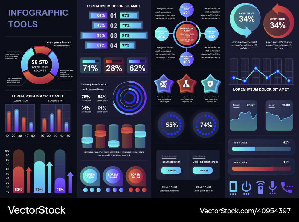 Bundle infographic ui ux kit elements Bundle infographic ui ux kit elements vector image