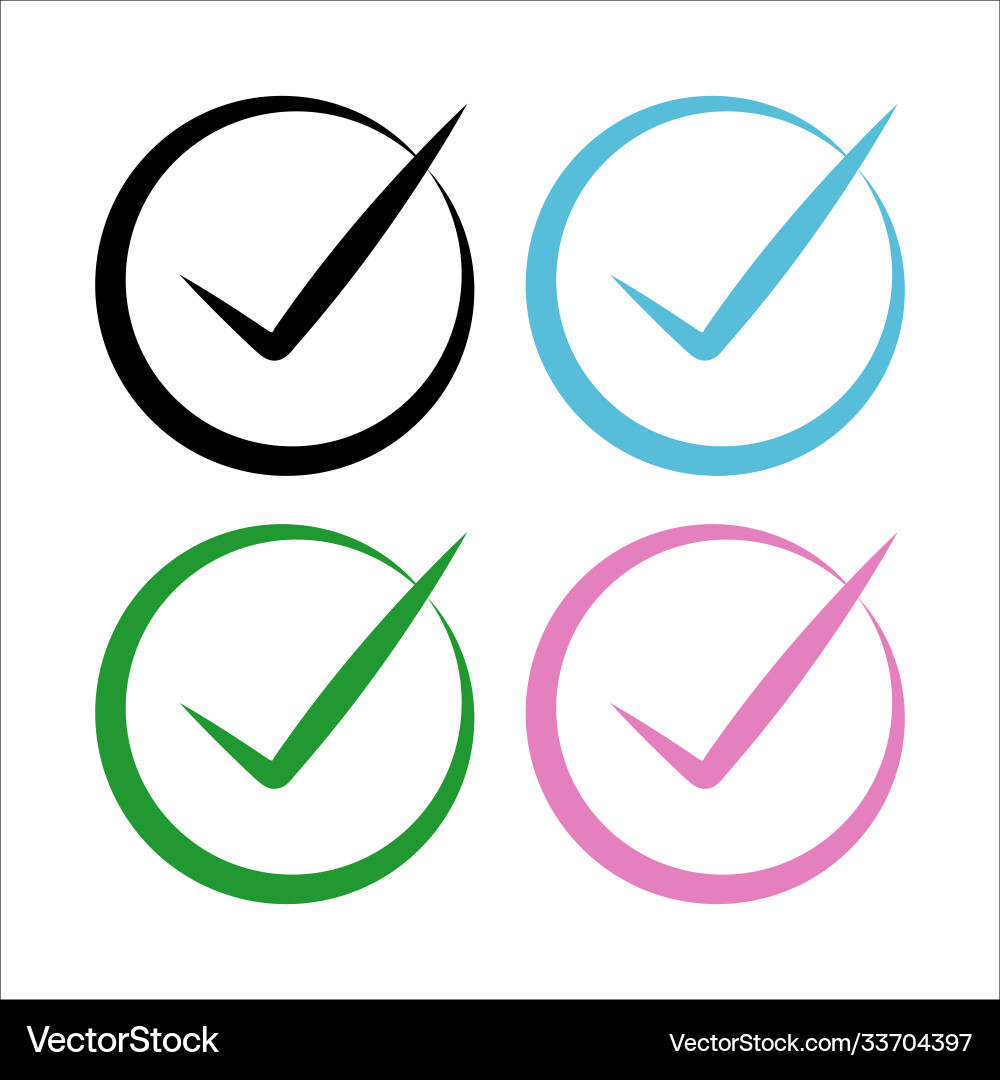Check list button icon mark in circle sign vector image