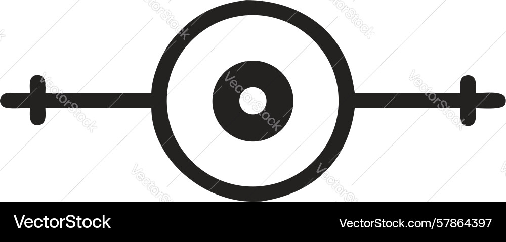 Circular target icon with horizontal lines Vector Image