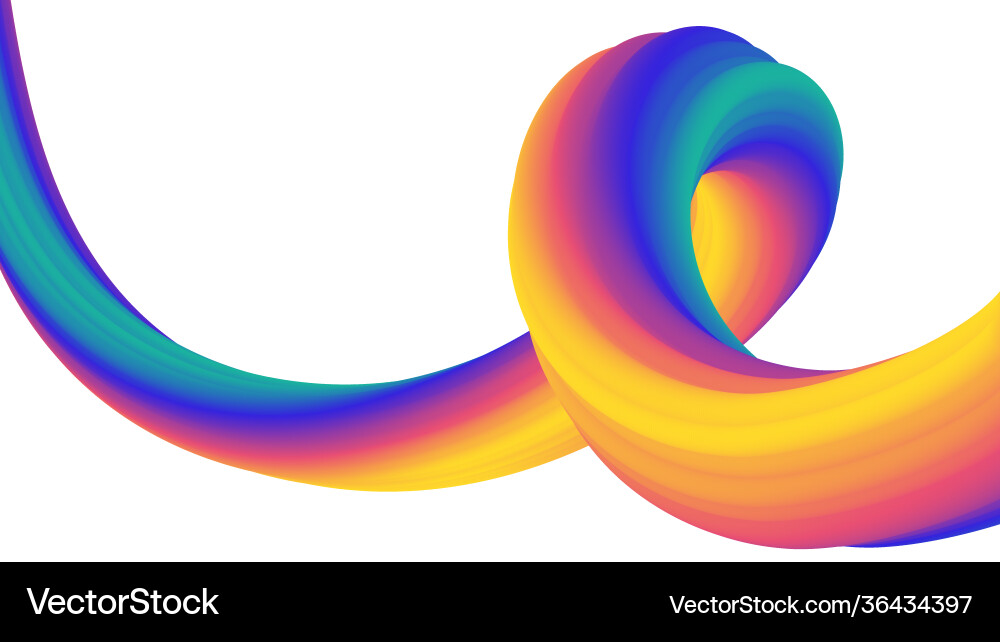 Colorful abstract twisted 3d shape design isolated Colorful abstract twisted 3d shape design isolated vector image