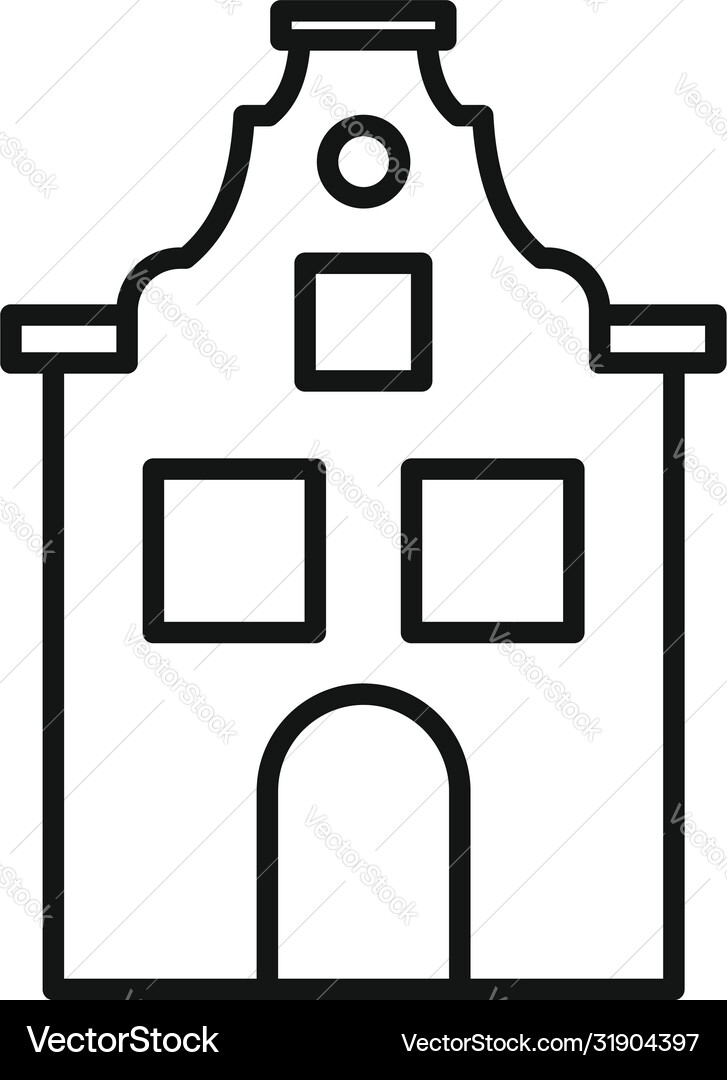 Cute riga house icon outline style Cute riga house icon outline style vector image