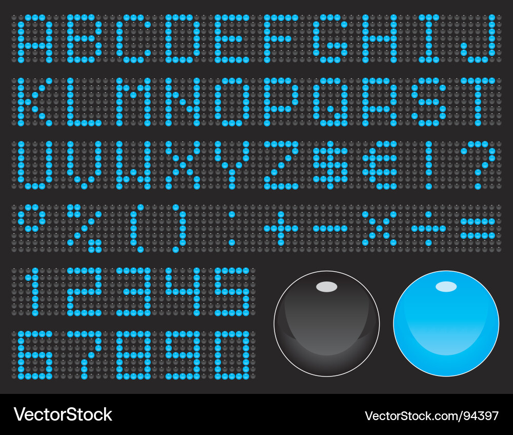 Dot Matrix Display Font Vector Image