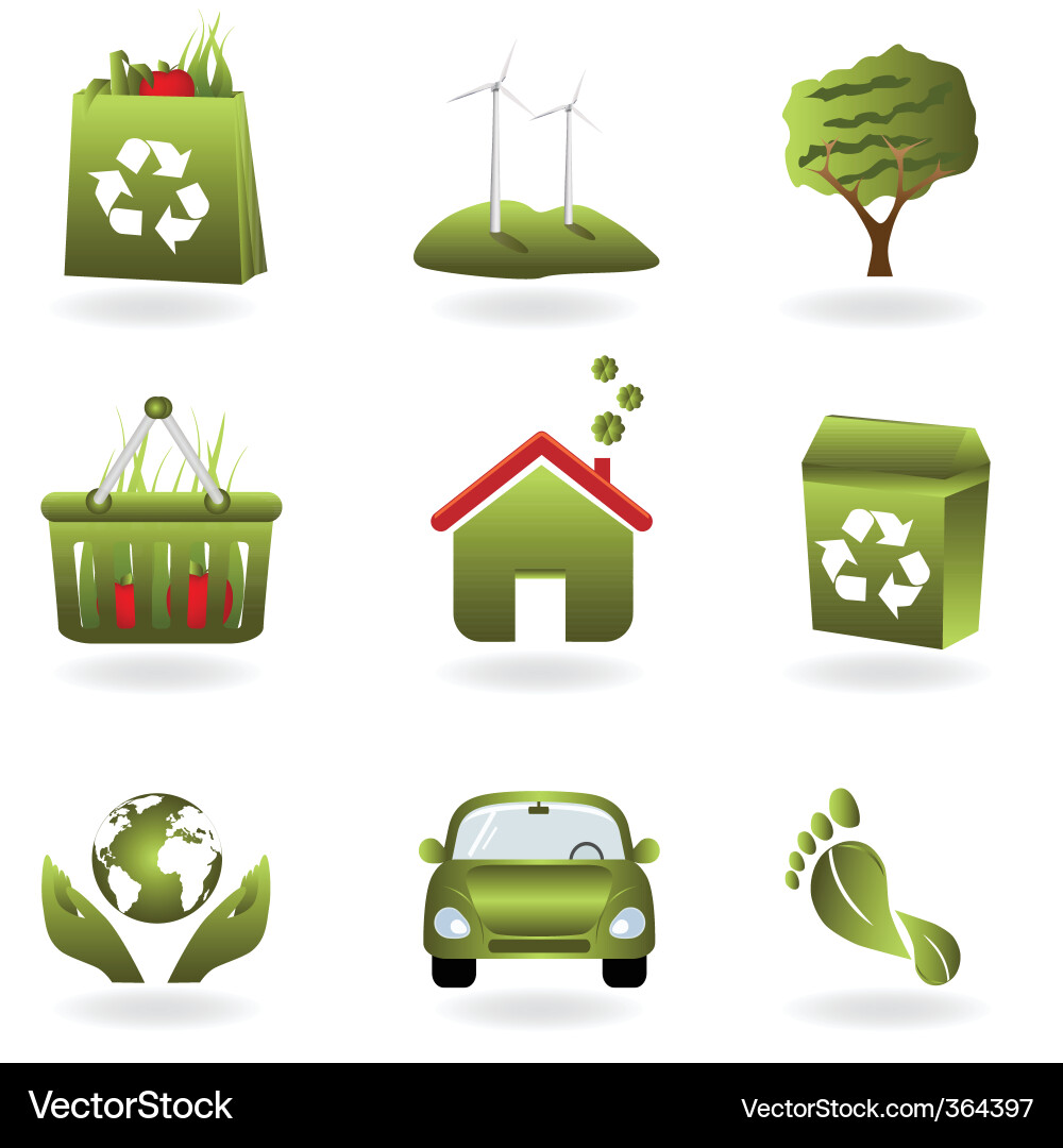 Eco icon set Vector Image