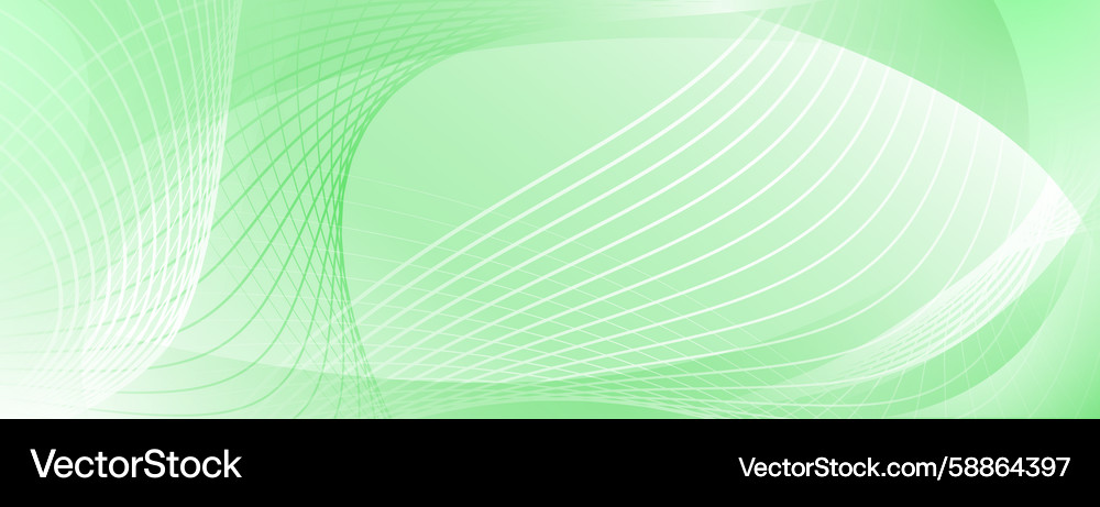 Green abstract lines create a dynamic wave pattern Vector Image