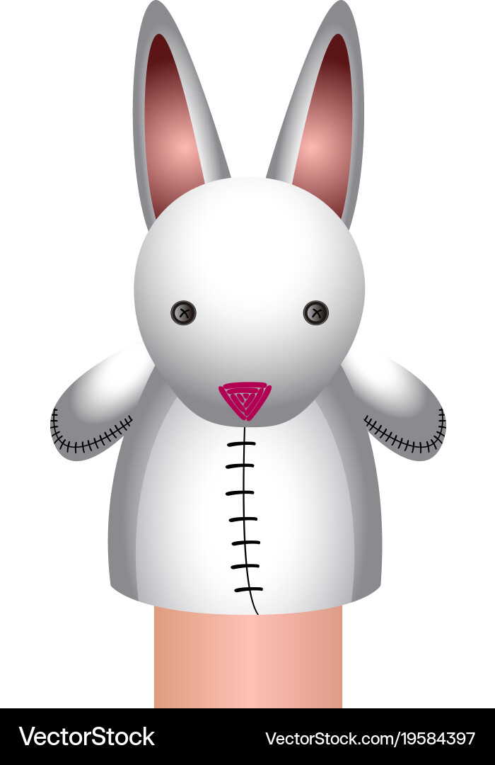Isolated rabbit puppet Vector Image