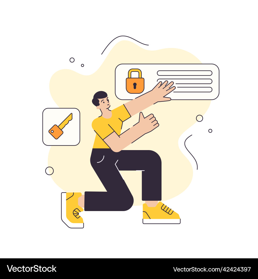 Man user developer cyberspace web access security Man user developer cyberspace web access security Vector Image