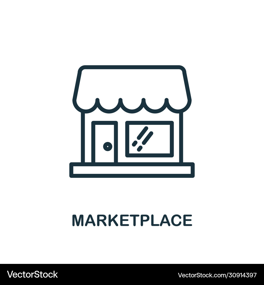 Marketplace icon line style simple element from Marketplace icon line style simple element from vector image