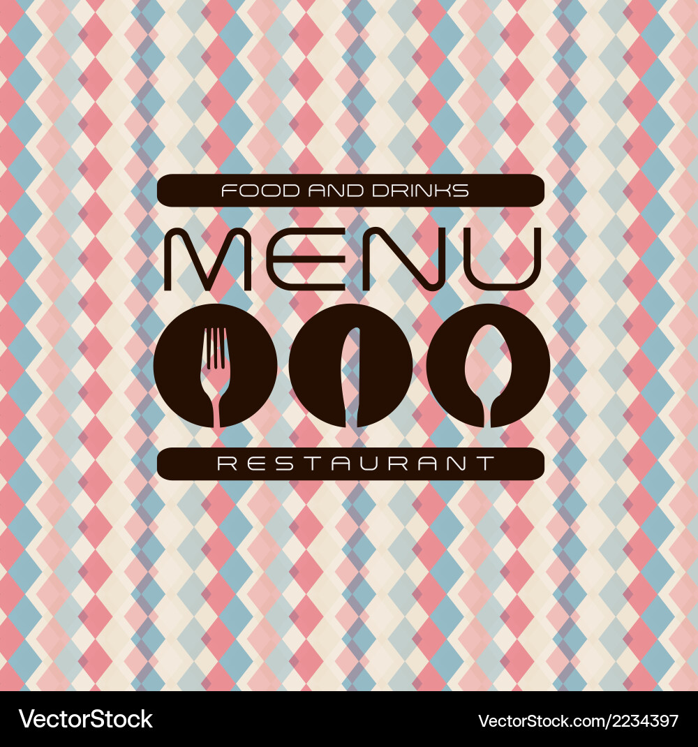 Menu design over pattern background Vector Image