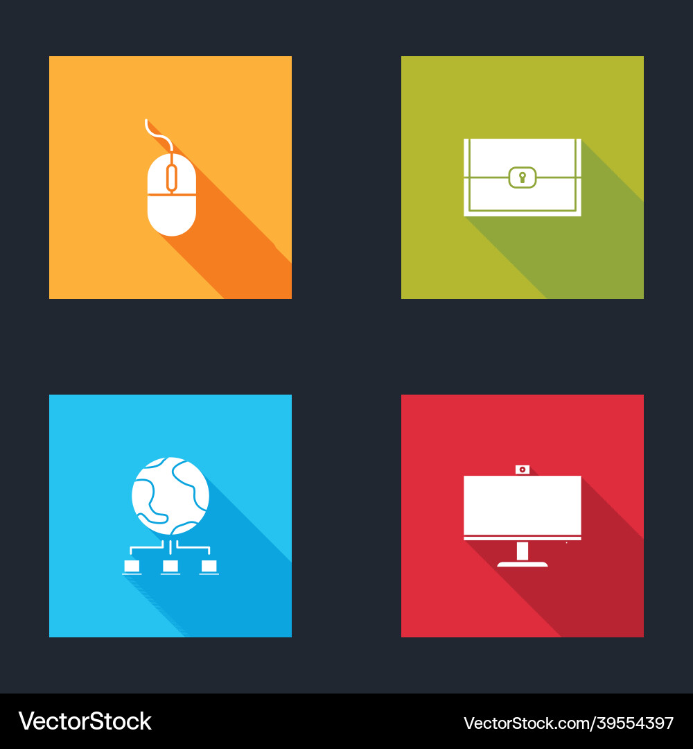 Set computer mouse chest for game network Set computer mouse chest for game network vector image