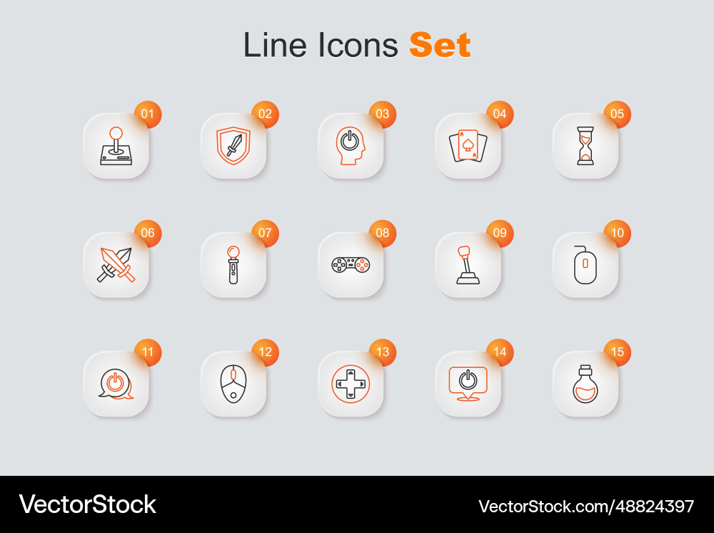 Set line bottle with magic elixir power button Set line bottle with magic elixir power button vector image