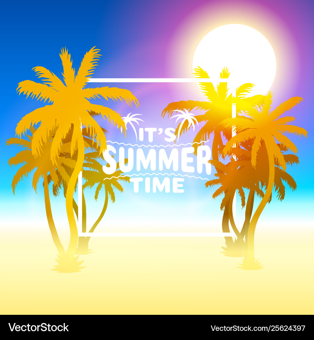 Summer time holiday cover banner design elements Summer time holiday cover banner design elements vector image