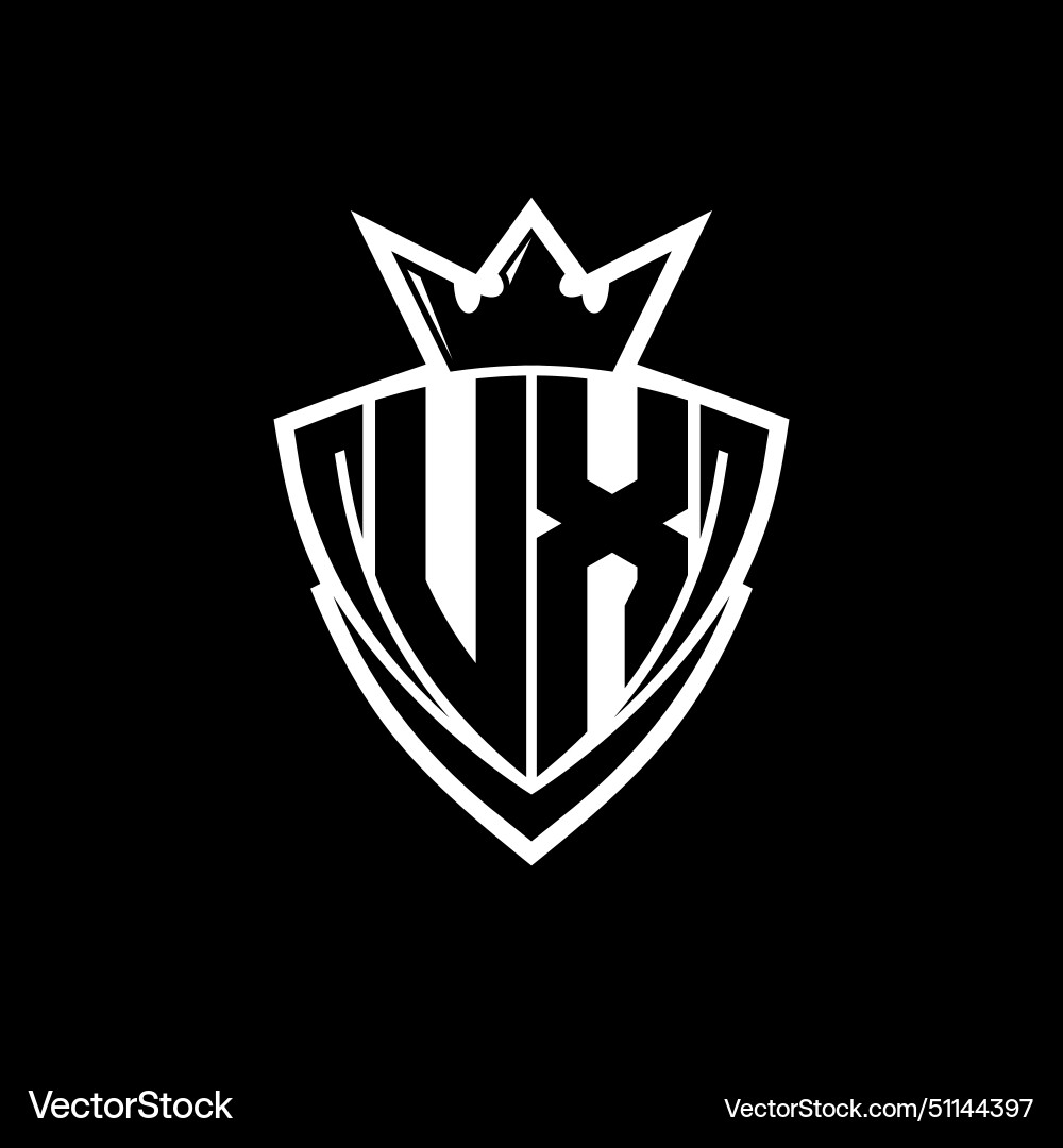 Ux letter logo with sharp triangle shield shape Ux letter logo with sharp triangle shield shape Vector Image
